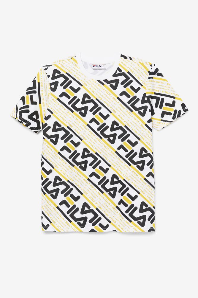 Fila Calvin Yellow T-Shirt Mens - NZ 60824-RVFP